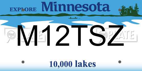 M12TSZ Minnesota License Plate