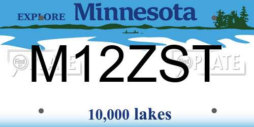 M12ZST Minnesota License Plate