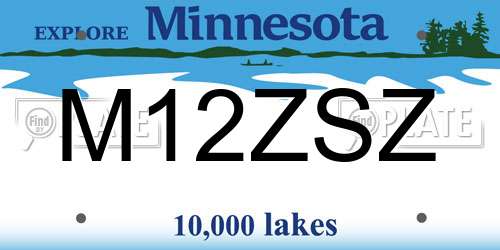 M12ZSZ Minnesota License Plate