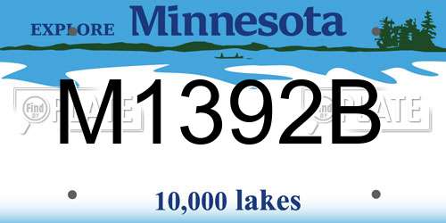 M1392B Minnesota License Plate