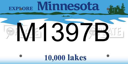 M1397B Minnesota License Plate