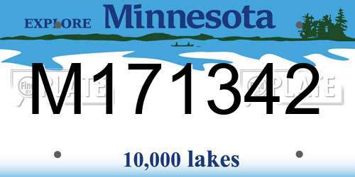 M171342 Minnesota License Plate