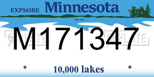 M171347 Minnesota License Plate