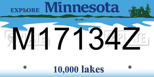 M17134Z Minnesota License Plate