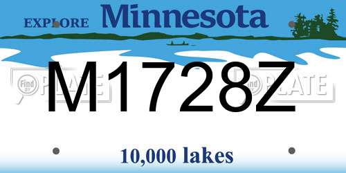 M1728Z Minnesota License Plate