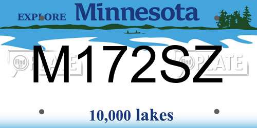 M172SZ Minnesota License Plate