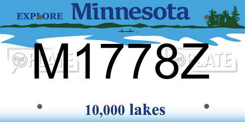 M1778Z Minnesota License Plate