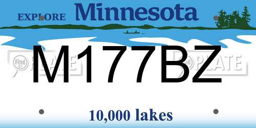 M177BZ Minnesota License Plate