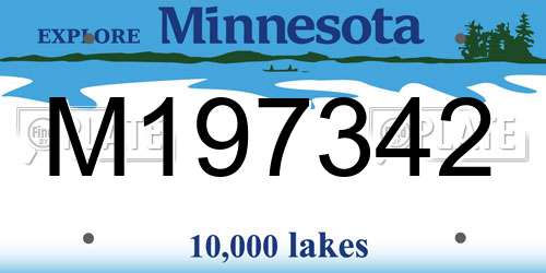M197342 Minnesota License Plate