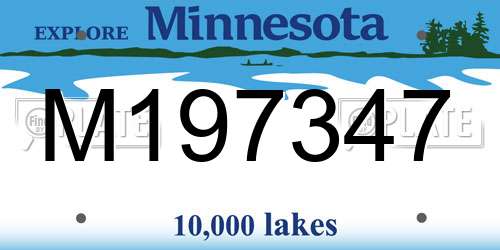 M197347 Minnesota License Plate