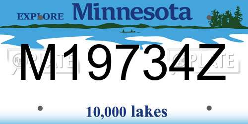 M19734Z Minnesota License Plate