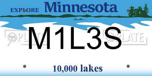 M1L3S Minnesota License Plate