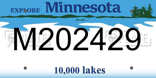 M202429 Minnesota License Plate