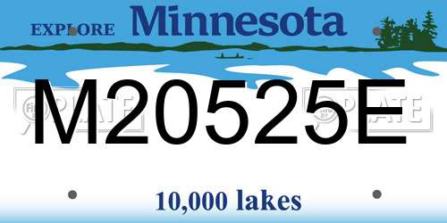 M20525E Minnesota License Plate