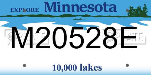 M20528E Minnesota License Plate