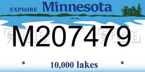 M207479 Minnesota License Plate