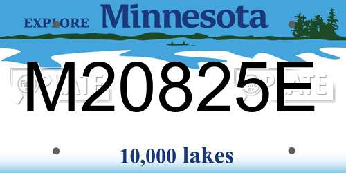 M20825E Minnesota License Plate