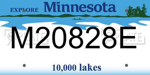 M20828E Minnesota License Plate