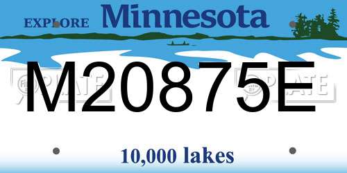 M20875E Minnesota License Plate