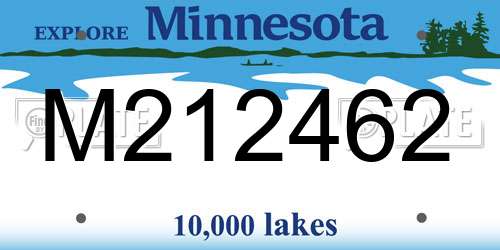 M212462 Minnesota License Plate