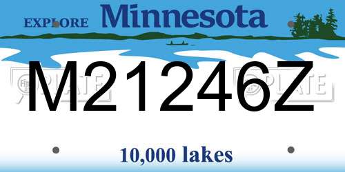 M21246Z Minnesota License Plate