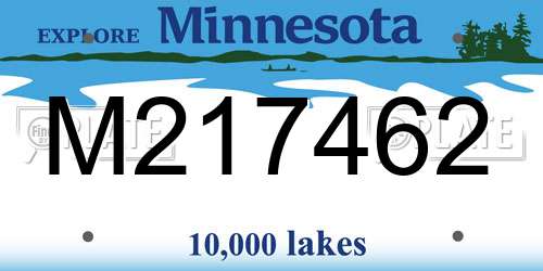 M217462 Minnesota License Plate