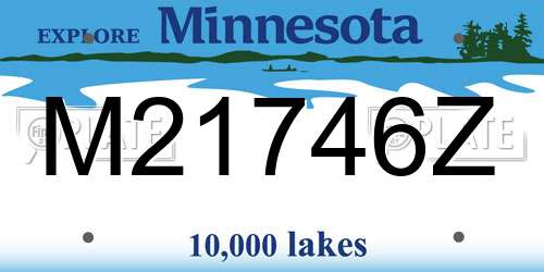 M21746Z Minnesota License Plate
