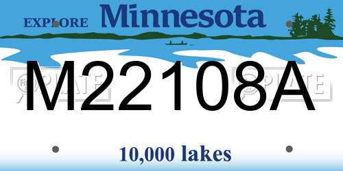 M22108A Minnesota License Plate