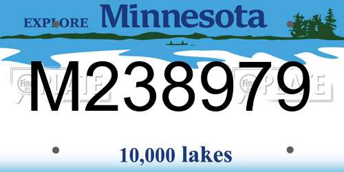 M238979 Minnesota License Plate