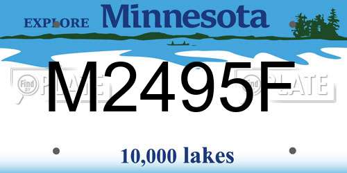 M2495F Minnesota License Plate