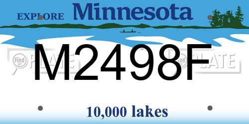 M2498F Minnesota License Plate