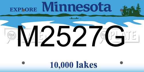 M2527G Minnesota License Plate