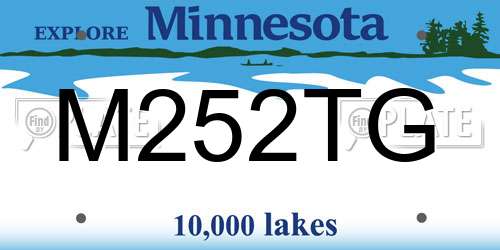 M252TG Minnesota License Plate