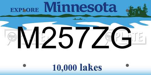 M257ZG Minnesota License Plate