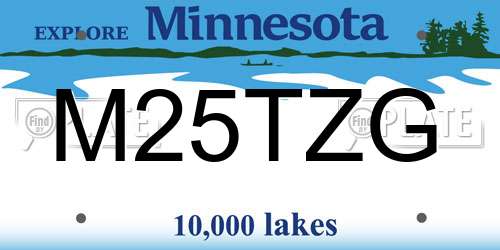 M25TZG Minnesota License Plate