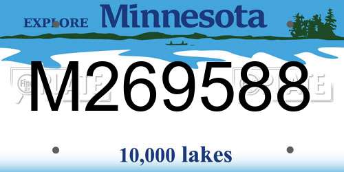 M269588 Minnesota License Plate