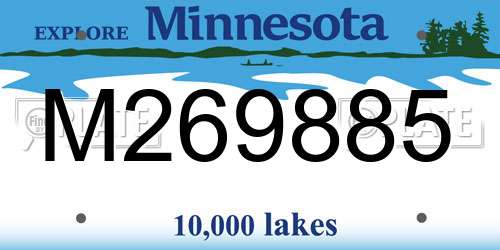 M269885 Minnesota License Plate