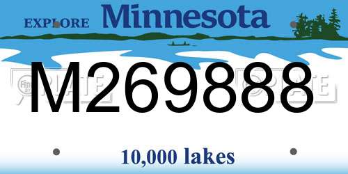 M269888 Minnesota License Plate