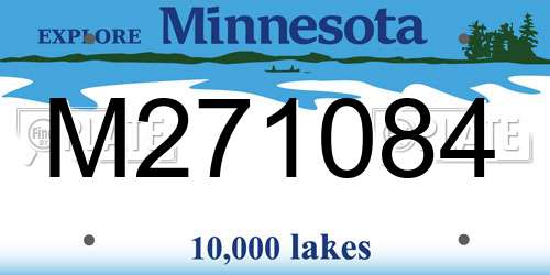 M271084 Minnesota License Plate