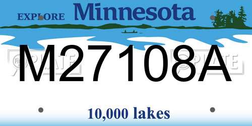M27108A Minnesota License Plate