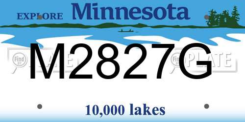 M2827G Minnesota License Plate