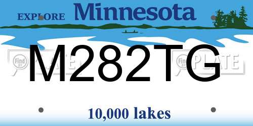 M282TG Minnesota License Plate