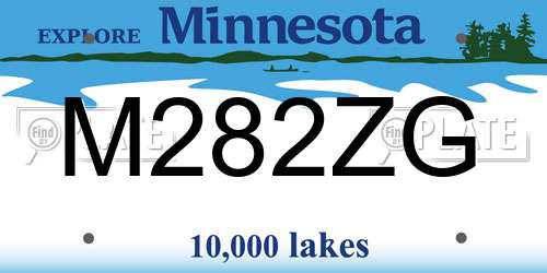 M282ZG Minnesota License Plate