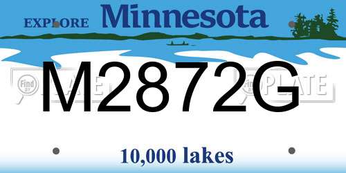 M2872G Minnesota License Plate