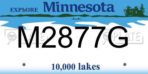 M2877G Minnesota License Plate