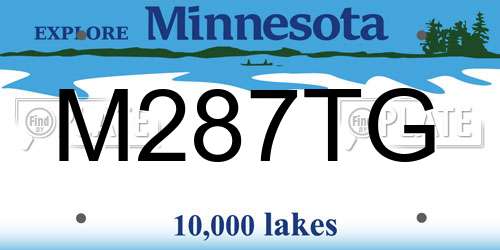 M287TG Minnesota License Plate