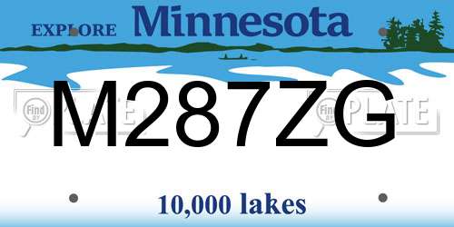 M287ZG Minnesota License Plate