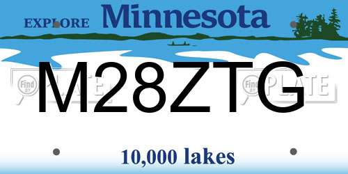 M28ZTG Minnesota License Plate