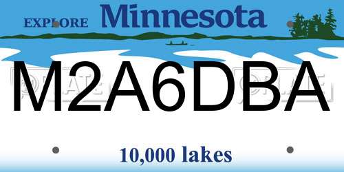 M2A6DBA Minnesota License Plate