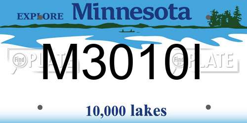 M3010I Minnesota License Plate